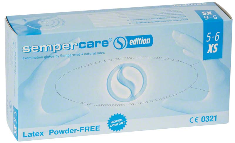 sempercare® Latex Untersuchungshandschuhe, puderfrei, naturweiß, M