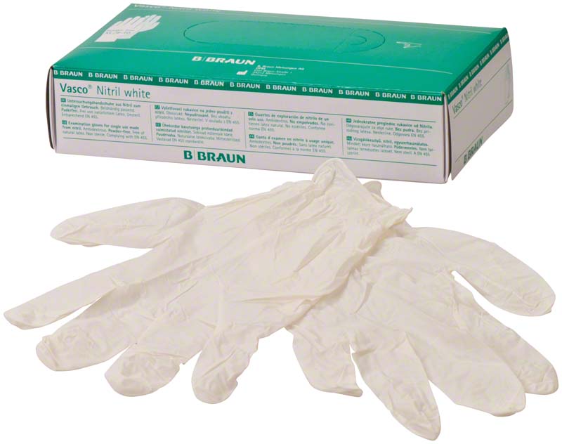 Vasco® Nitril Untersuchungshandschuhe, puderfrei, weiß, 100 Stk, XL