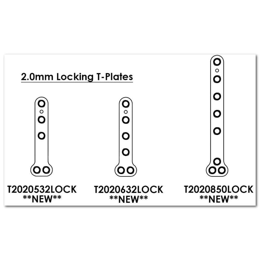 2,0 Locking-T-Platte, 6 Loch, 32mm lang T2020632LOCK