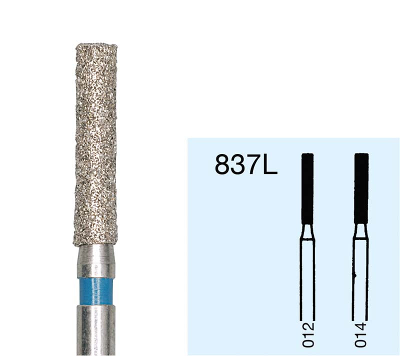 Omni Diamanten 837 für Turbine, 19 mm, rot fein, Zylinder Kante rund ISO 016