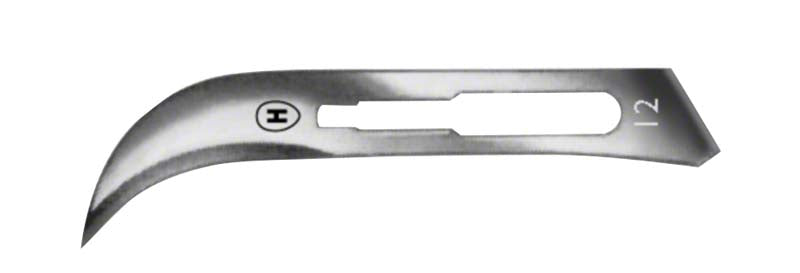 Skalpellklingen, Fig. 12, 100 Stk steril, für Griff Nr. 3