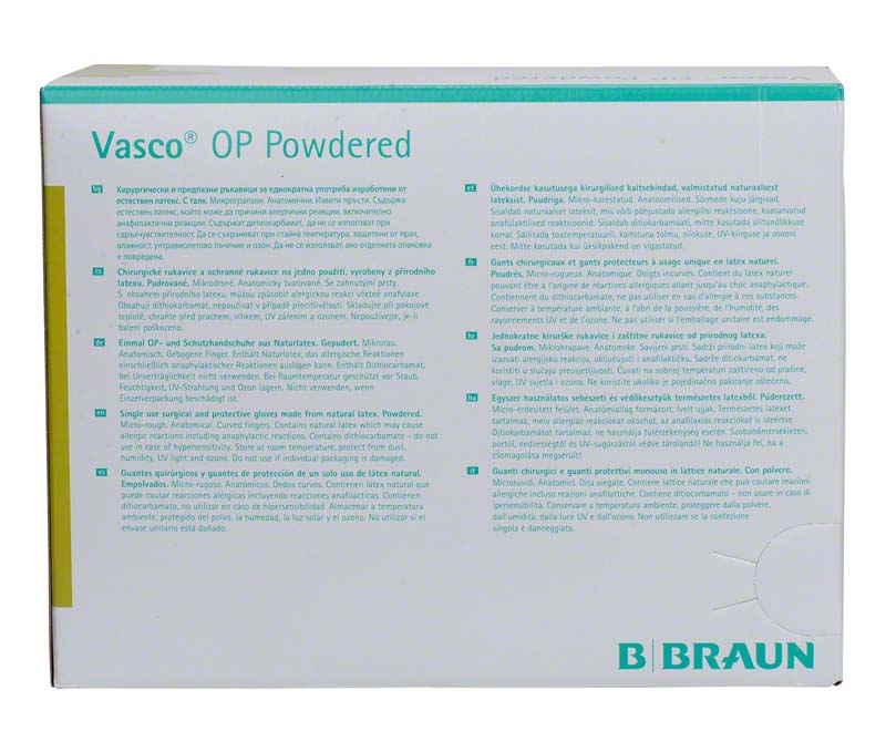 Vasco®  OP Handschuhe, Latex, gepudert, weiß, 50 Paar, Gr. 6,5