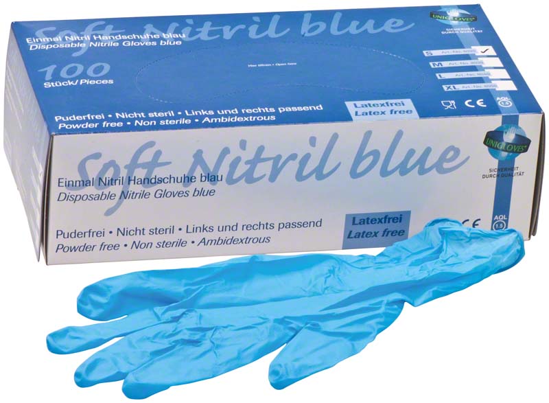 SOFT NITRIL BLUE Untersuchungshandschuhe, puderfrei, 100 Stk, blau, S