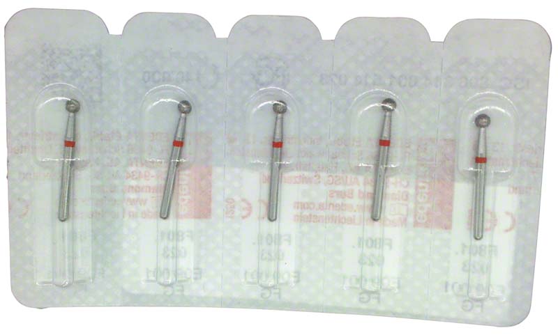 Omni Diamanten 801 für Turbine, 19 mm, rot fein, Kugel, ISO 023