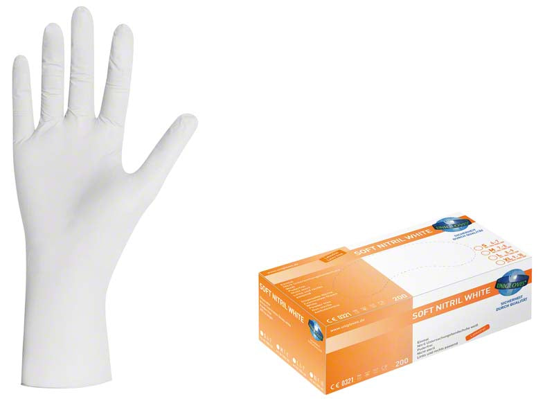 SOFT NITRIL WHITE Untersuchungshandschuhe, puderfrei, weiß, 100 Stk, S