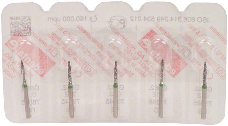 Omni Diamanten 862 für FG, 19 mm, grün grob, Flamme ISO 012