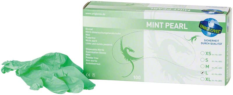 MINT PEARL Nitril Untersuchungshandschuhe, 100 Stk, mint, L