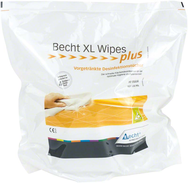 Becht XL Wipes plus Flächendesinfektionstücher, 28x30 cm, 90 Stk Refill