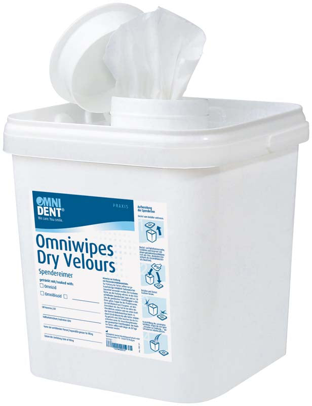 Omniwipes Dry Velours Flächendesinfektionstücher trocken, 28x28 cm, 2 Rollan a 75 Tücher