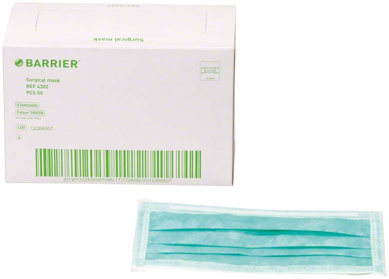 BARRIER® OP Maske Standard, zum Binden, 50 Stk, grün