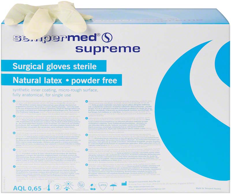 Sempermed supreme OP Handschuhe, puderfrei, 50 Paar, Gr. 6,5