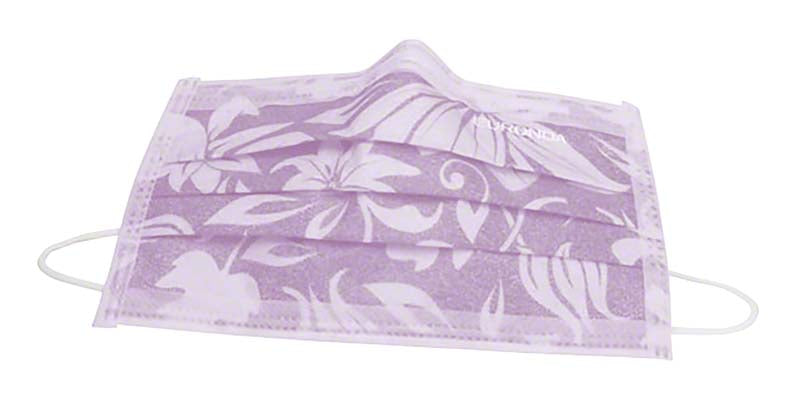 Monoart® Mund-Nasen-Schutz Flower, Gummizug, Spenderbox mit 50 Stk, lila