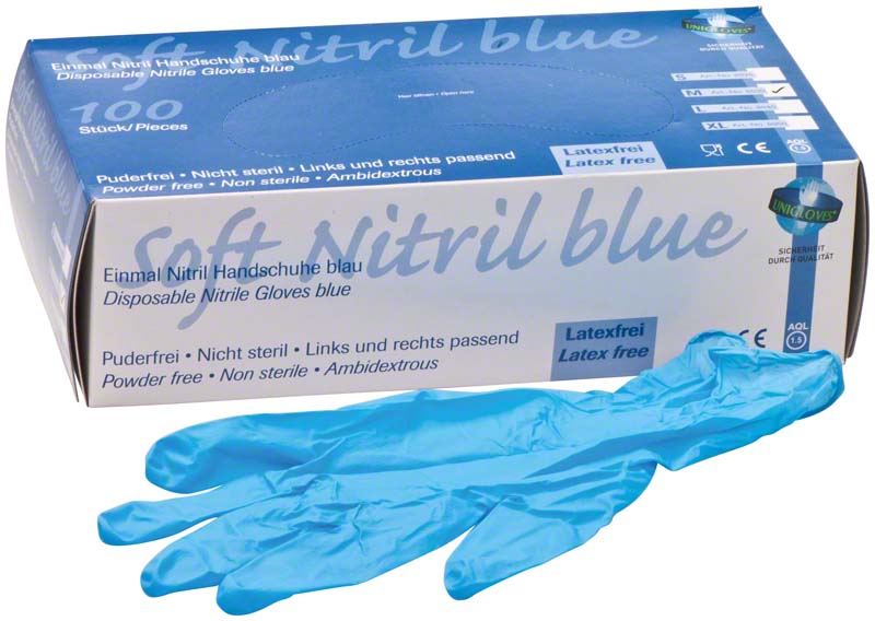 SOFT NITRIL BLUE Untersuchungshandschuhe, puderfrei, 100 Stk, blau, M