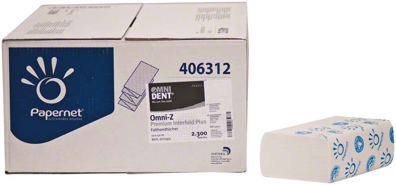 Omni-Z Interfold Plus Einmalhandtuch weiß, 22 x 32 cm, 2.300 Stk
