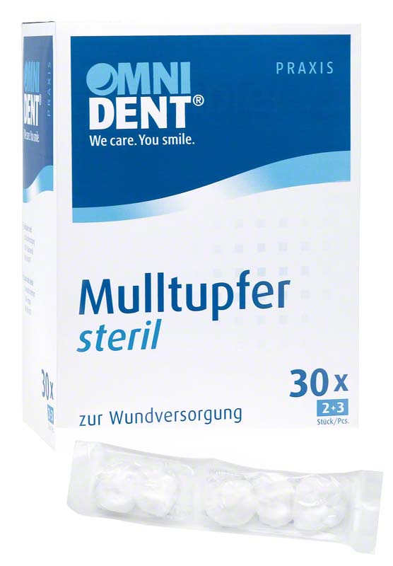 Omni Mulltupfer steril Haselnuss 30 Stk