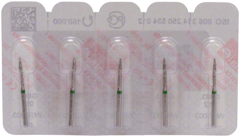 Omni Diamanten 863 für FG, 19 mm, grün grob, Flamme ISO 012