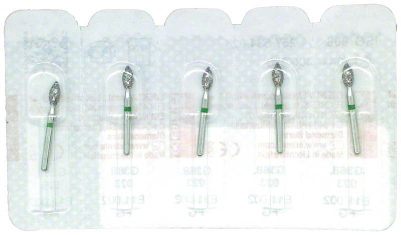 Omni Diamanten 368 für Turbine, 19 mm, grün grob, Knospe 5 mm, ISO 023