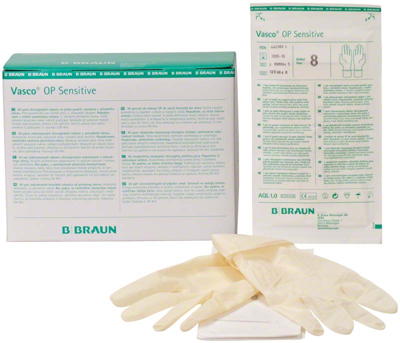 Vasco® Sensitive OP Handschuhe, Naturlatex, puderfrei, weiß, 40 Paar, Gr. 8,5