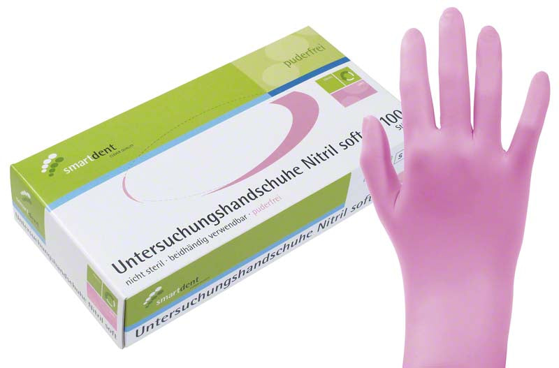 smart Nitril Untersuchungshandschuhe Soft, puderfrei, 100 Stk, pink, M