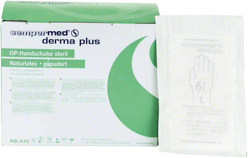 Sempermed derma plus OP Handschuhe, leicht gepudert, 50 Paar, Gr. 6,5