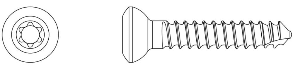 1,5mm Kortikalisschraube selbstschn., Star-Kopf, 16mm lang (SDCS1516)