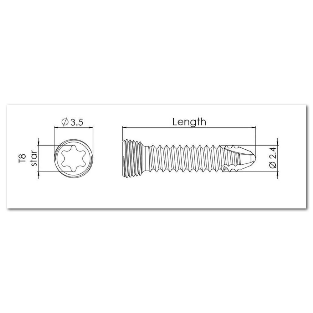 2,4 mm Lockingschraube, 2,4 mm Star-Kopf, 26 mm lang (LS2424STAR26)