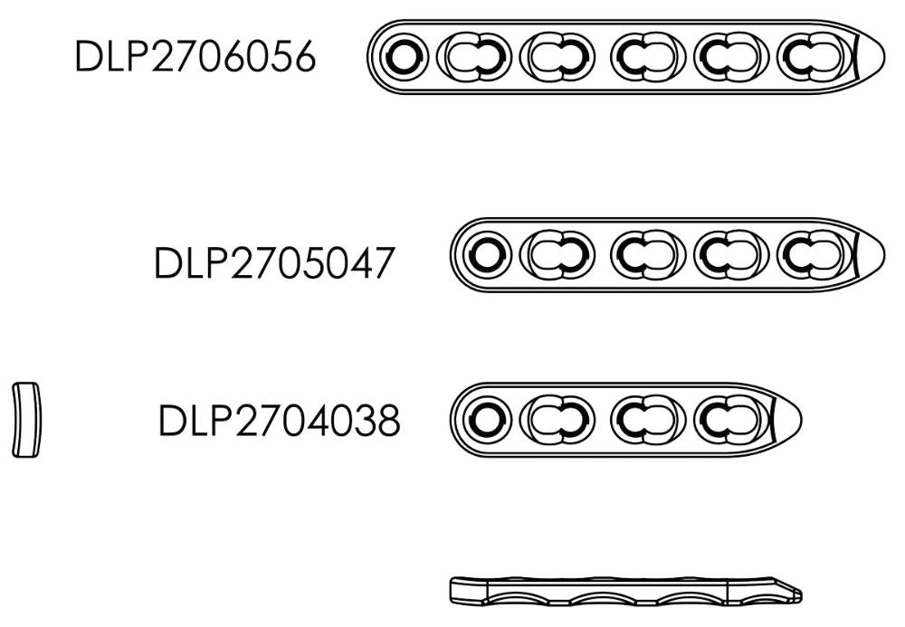 2,7 mm Dynamische Lockingplatte, 101 mm lang, 11 Löcher (DLP2711101)