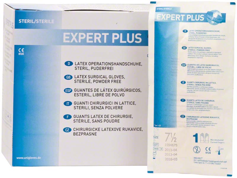 EXPERT PLUS Latex OP Handschuhe, 50 Paar, Gr. 8,5