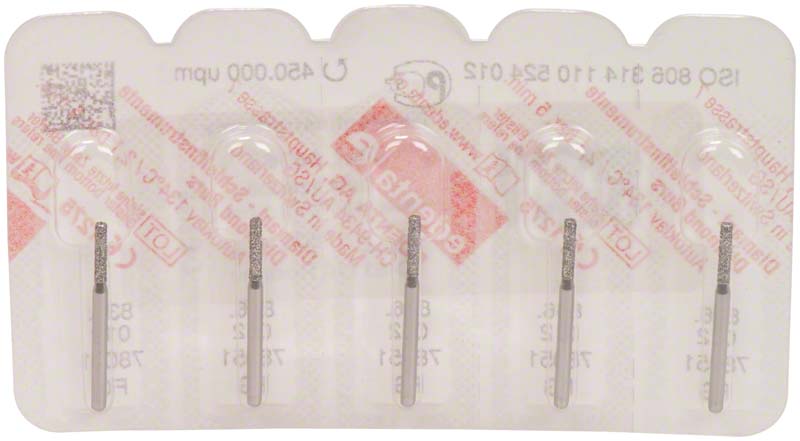 Omni Diamanten 836 für Turbine, 19 mm, standard, Zylinder flach ISO 012