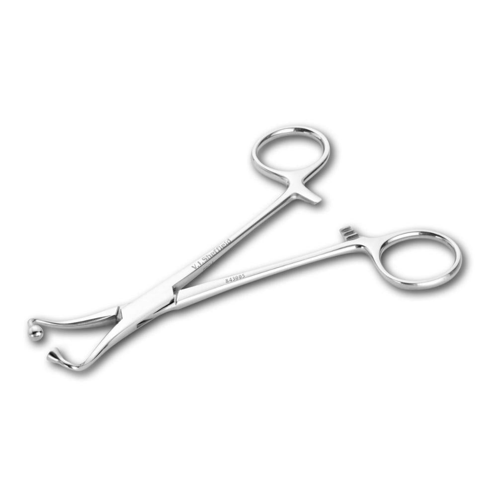 Tuchklemme, Kugel/Pfanne Backen, 125 mm lang (843005)