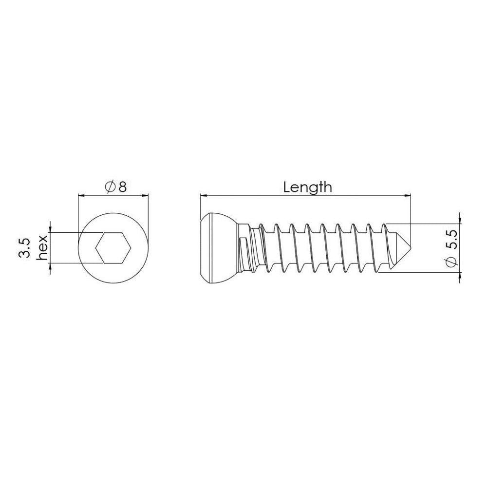 5,5 mm Kortikalisschraube, 30 mm lang (CS5530)