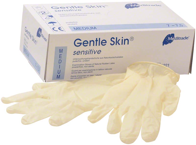 Gentle Skin® sensitive Latex Untersuchungshandschuhe, puderfrei, 100 Stk, M