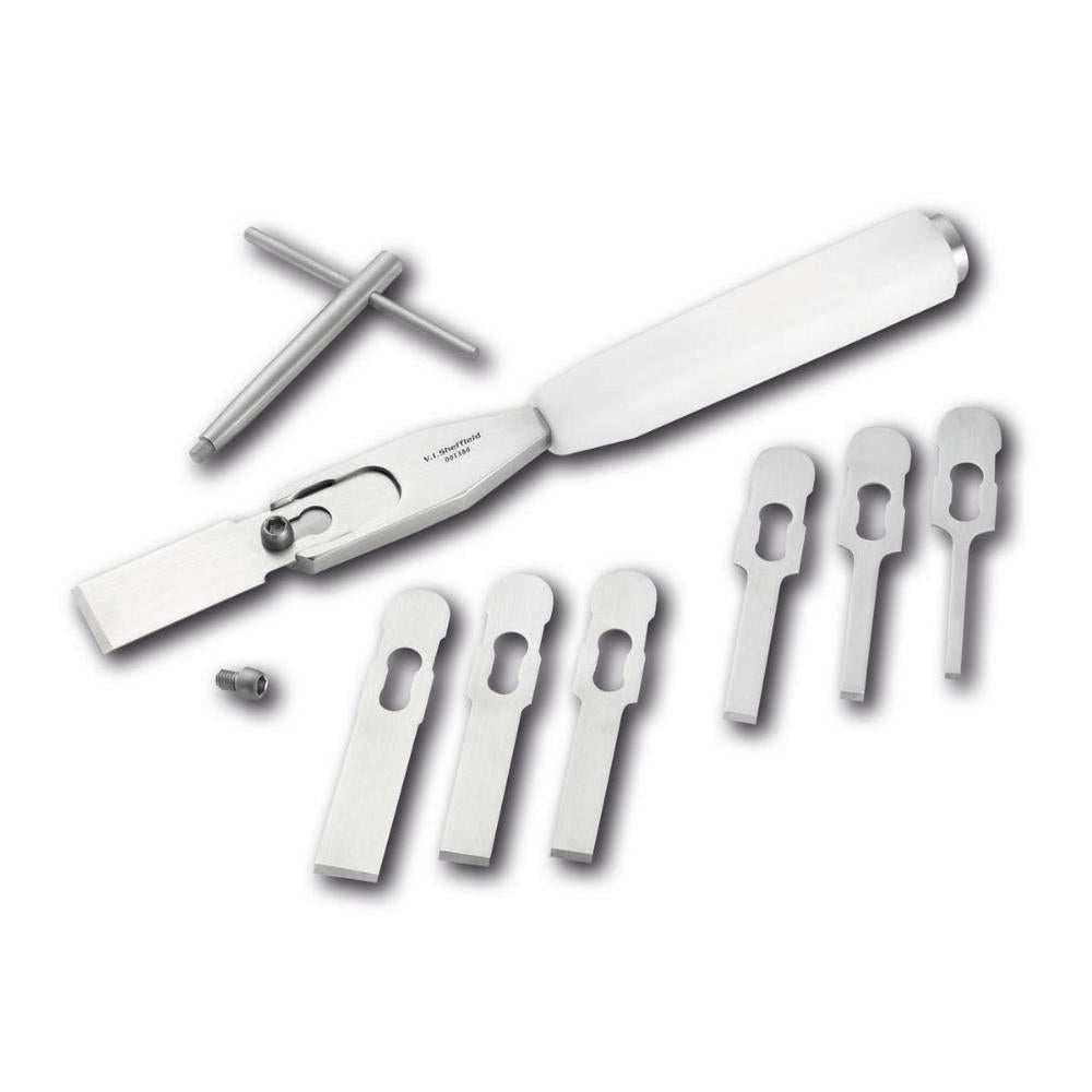 Osteotom Kombi Satz ultra dünn, 7 Klingen, DiamantRaspel optional (001380)