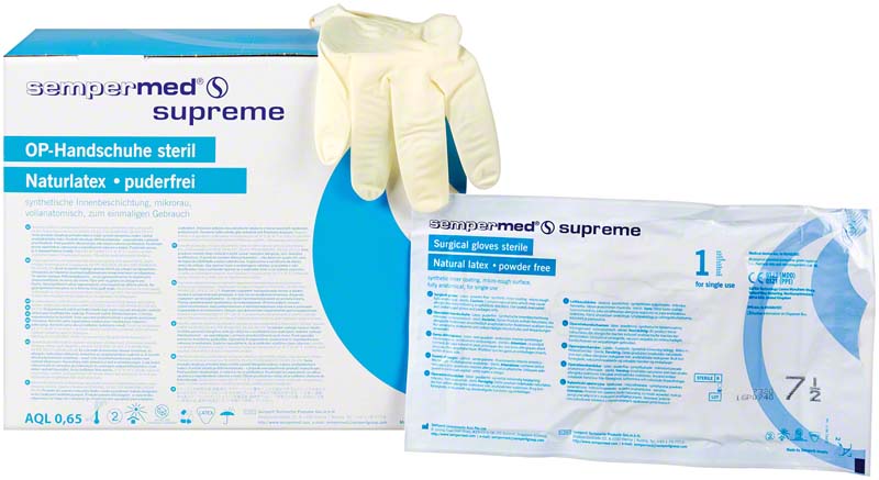 Sempermed supreme OP Handschuhe, puderfrei, 50 Paar, Gr. 7,5