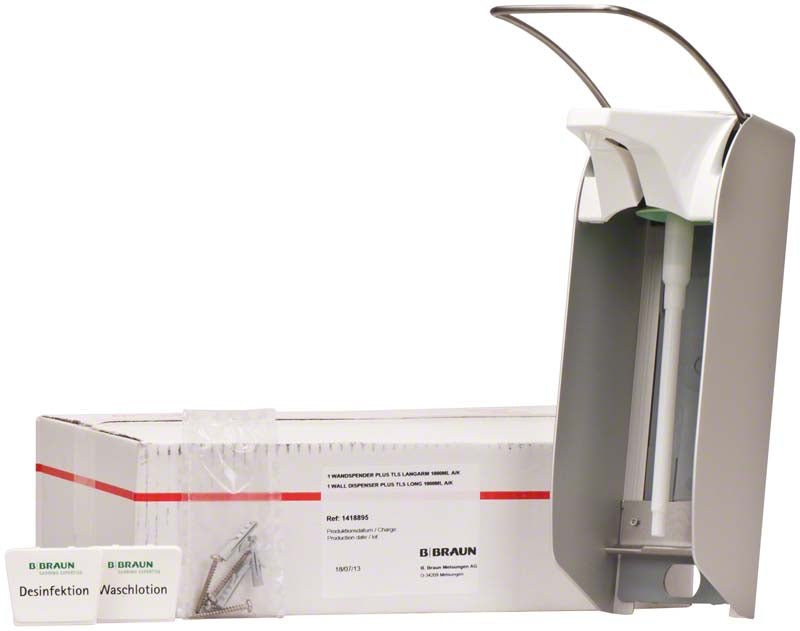 Wandspender TLS plus mit langem Armhebel, PVC für 1 l Flaschen