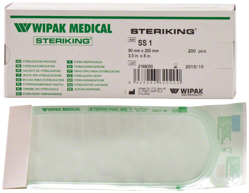Sterilisationsbeutel, selbstklebend, 200 Stk, 9 x 20 cm