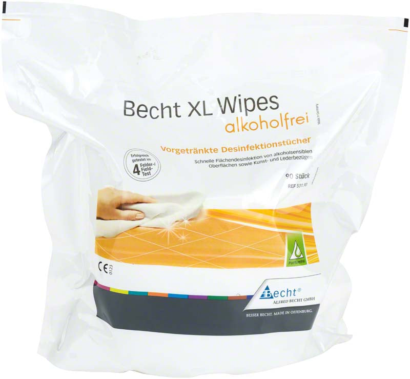 Becht XL Wipes alkoholfrei Flächendesinfektionstücher, 28x30 cm, 90 Stk