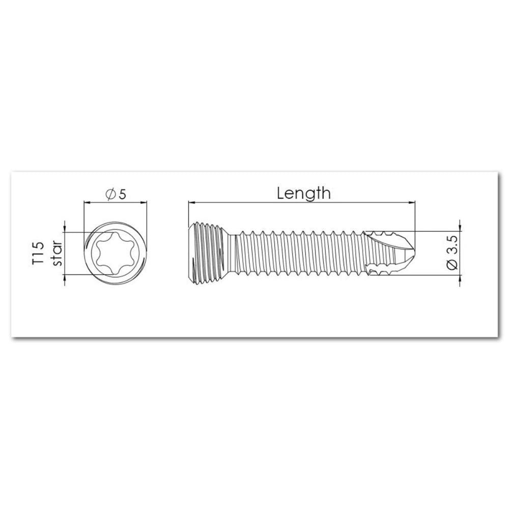 3,5 mm Lockingschraube, Star-Kopf, 10 mm lang (LS35STAR10)