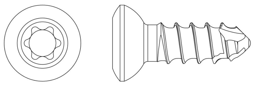 2,7mm Kortikalisschraube selbstschn., Star-Kopf, 10mm lang (SDCS2710)