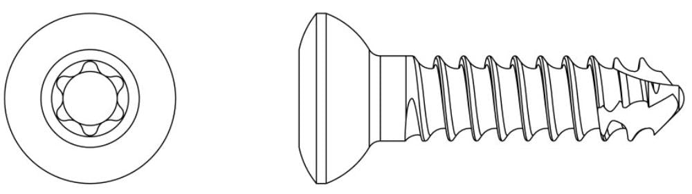 2,0mm Kortikalisschraube selbstschn., Star-Kopf, 26mm lang (SDCS2026)