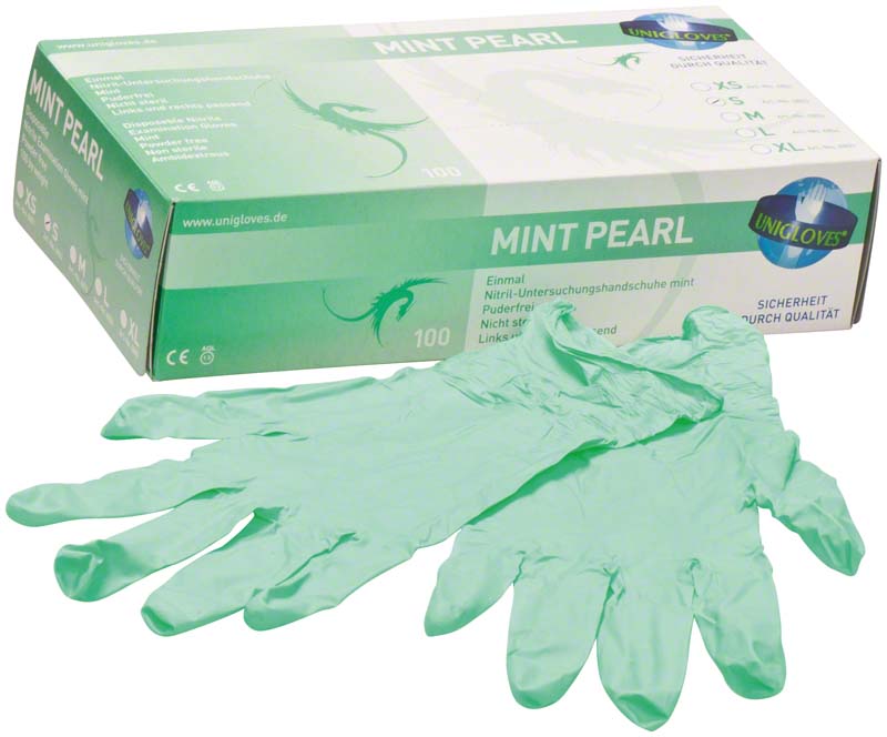 MINT PEARL Nitril Untersuchungshandschuhe, 100 Stk, mint, S