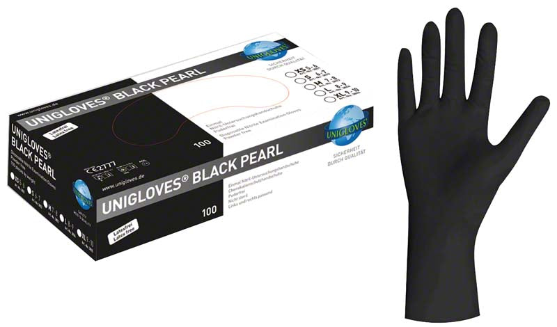 BLACK PEARL Nitril Untersuchungshandschuhe, puderfrei, 100 Stk, L, schwarz