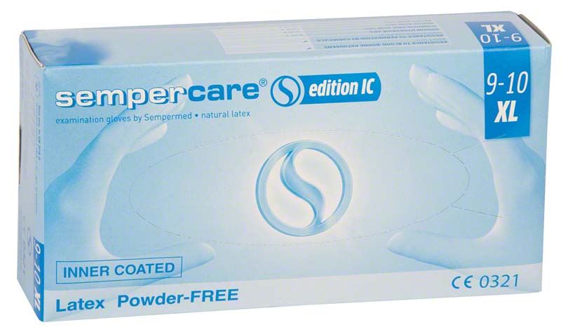 sempercare® IC Latex Untersuchungshandschuhe , puderfrei, naturweiß,  XL