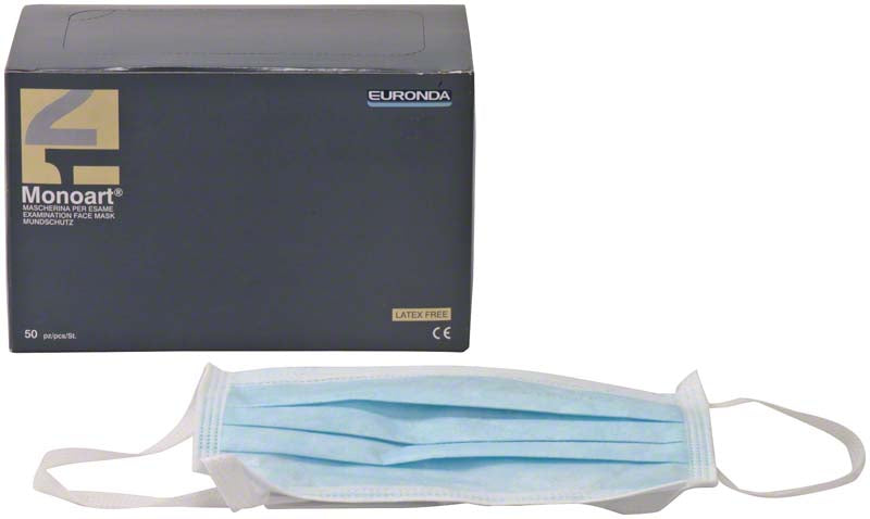 Monoart® Mund-Nasen-Schutz Protection 3, mit Bändern, 50 Stk, blau