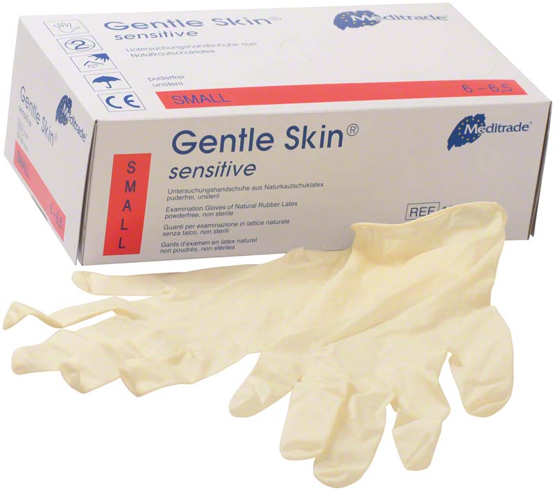 Gentle Skin® sensitive Latex Untersuchungshandschuhe, puderfrei, 100 Stk, S