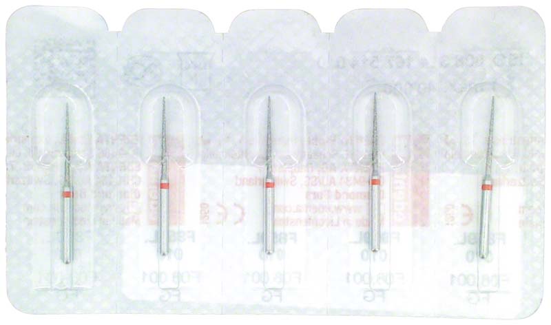 Omni Diamanten 859 für FG, 19 mm, rot fein, Konus lange Spitz, ISO 010