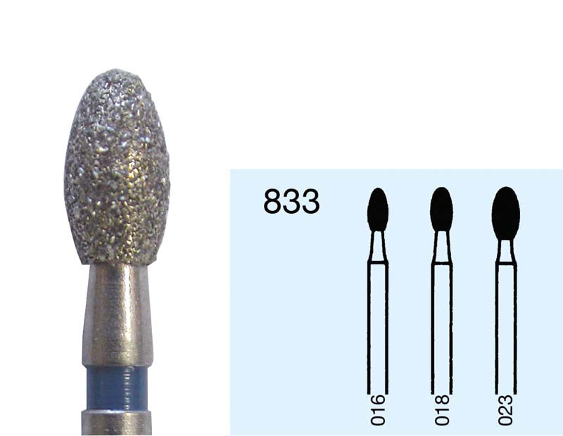 Omni Diamanten 379 für Tubine, 19 mm, grün grob, Eiform 4,5 mm, ISO 023