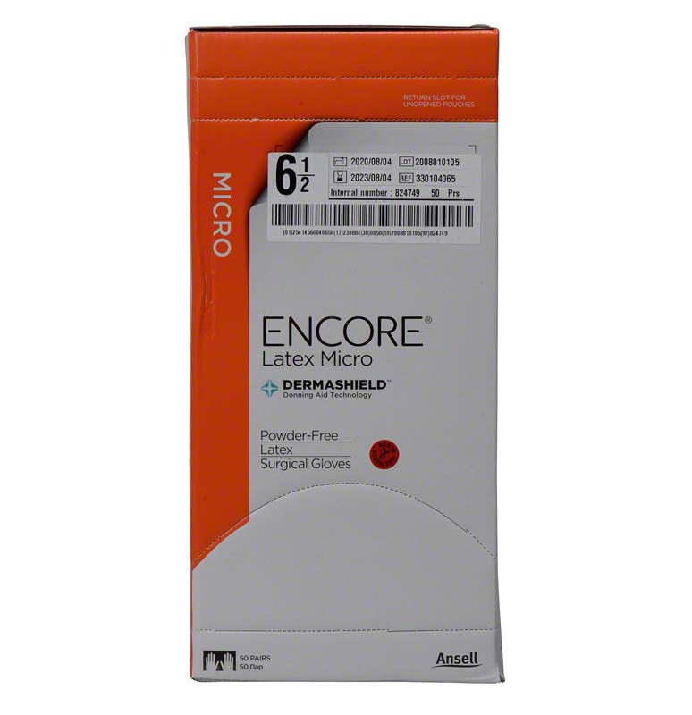 ENCORE® Latex Micro OP Handschuhe, braun, 50 Stk, Gr. 6,5