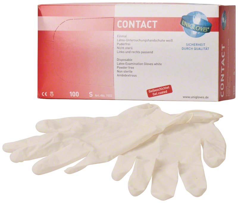 CONTACT Latex Untersuchungshandschuhe, puderfrei, 100 Stk, weiß, XS