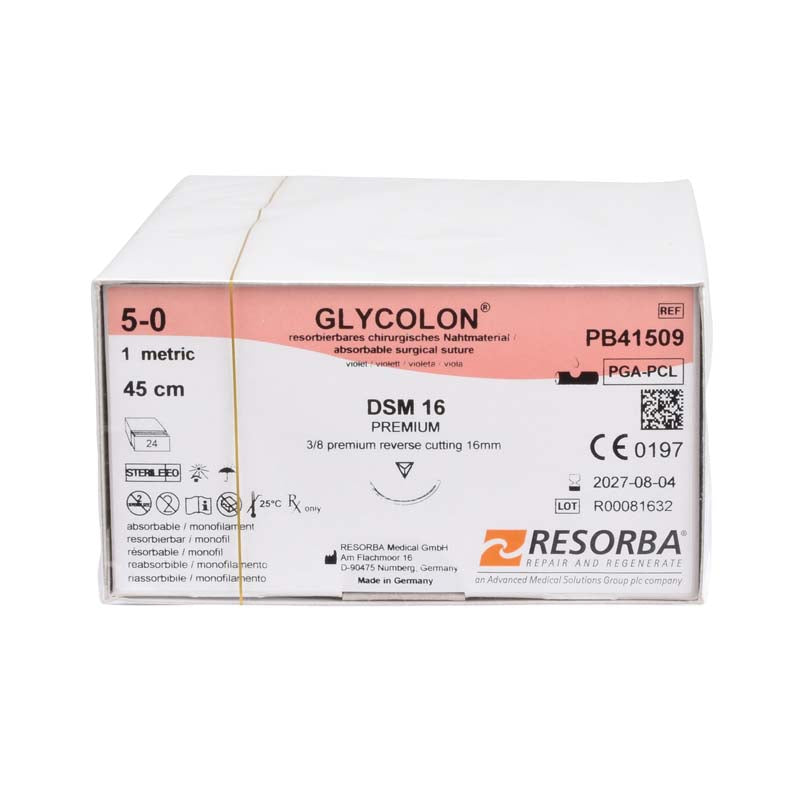 Glycolon Oral, violett, 24 Stk, 45 cm, USP 5/0, DMS16